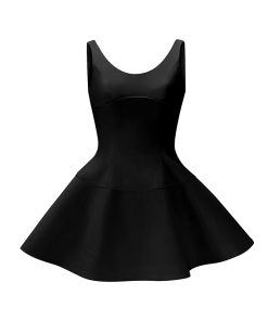 Elegant Satin Ribbon Umbrella Skirt Dress with U-Shaped Straps, Waist-Cinching Puff Princess Design for Women - Y2K Fashion