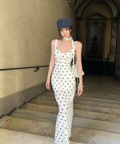 Elegant Sleeveless Long Dress for Tall Women - Summer Outfit, Parisian Style, Chic and Sophisticated Look