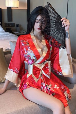 Elegant Slim-Fit Low-Cut Deep V-Neck Kimono Dress for Women - Nightclub & Work Attire, Chic Evening Style