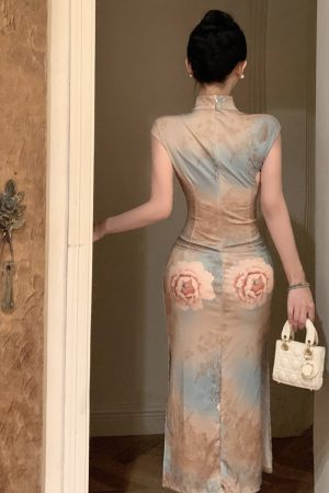 Elegant Slim Fit Qipao Dress for Young Women - Summer 2025 Chinese Style Daily Wear