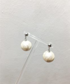 Elegant Socialite Style 3D Pearl Round Ball Earrings - Artificial Cotton Jewelry for 2025 Spring/Summer Collection