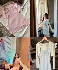 Elegant Summer Camisole Dress with Short Sleeves and Jacket for Women, Slim Fit, Stylish Floral Design, 90s Inspired Fashion