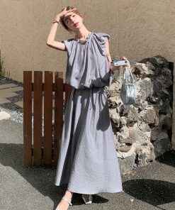 Elegant Summer Slimming Top and Skirt Set - Age-Reducing May Day OOTD with Socialite Charm