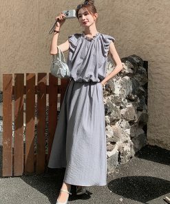 Elegant Summer Slimming Top and Skirt Set - Age-Reducing May Day OOTD with Socialite Charm