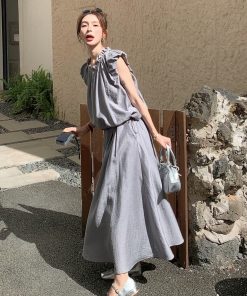 Elegant Summer Slimming Top and Skirt Set - Age-Reducing May Day OOTD with Socialite Charm