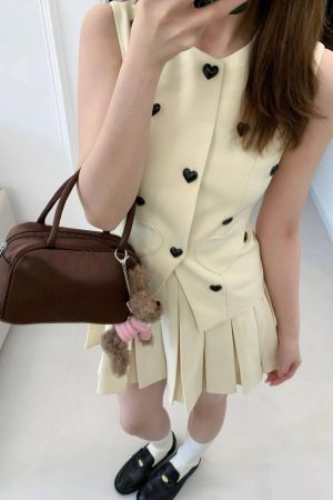 Elegant Summer Two-Piece Set for Women: Tailored Suit Vest & Pleated Short Skirt with Chic Style and Sophisticated Vibe