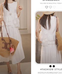 Elegant Summer Two-Piece Set with Petal Sleeveless Top and Skirt - High-End Fashion for a Chic Look