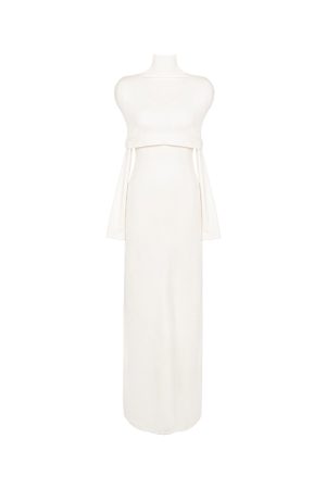Elegant Temperament Detachable Shawl Imitation Cashmere Knitted Base Dress for Autumn Winter, Chic 90s Inspired Fashion