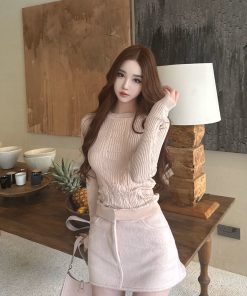 Elegant Vintage Style Knitted Sweater for Spring Autumn - Slim Fit with Artistic Temperament - Perfect for 90s and Y2K Fashion Lovers