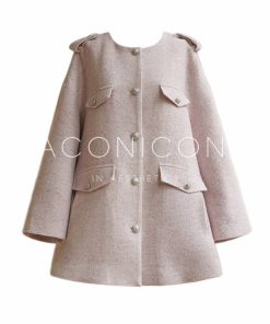 Elegant Wool Cape Jacket - Vintage Tweed Coat with Camellia Mousse Fragrance - Chic Women's Outerwear for Timeless Style