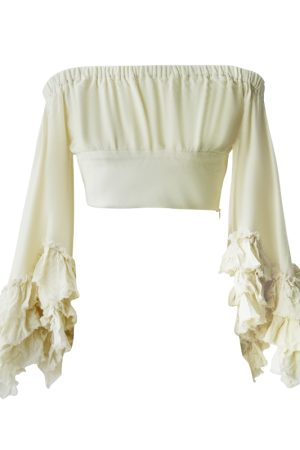 Elf-Inspired Socialite Style Bell Sleeve Off-Shoulder Top Dress with Short Skirt for Women - Trendy 90s Y2K Fashion