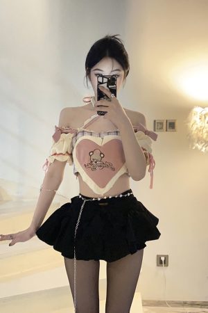 Embellished Pearl and Rhinestone Design Dress Skirt Pants with Metal Waist Chain â€“ Trendy Y2K Fashion Statement Piece