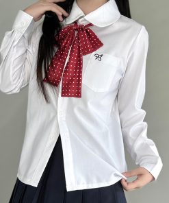 Embroidered Doll Collar Long Sleeve Shirt - Japanese JK Uniform Style, College Wind, Spring Basic Top for Trendy Looks