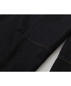 Embroidered Letter Pocket Cargo Denim Wide-Leg Baggy Jeans - Curved Knife Design, American Original Style