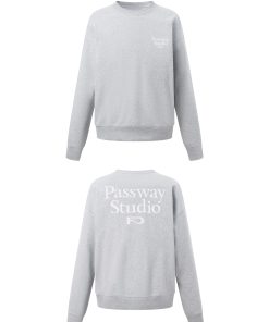 Embroidered Logo Crewneck Sweatshirt for Couples - Casual High-End Sports Top for Spring & Autumn, Perfect for Y2K Style