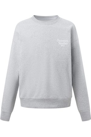Embroidered Logo Crewneck Sweatshirt for Couples - Casual High-End Sports Top for Spring & Autumn, Perfect for Y2K Style