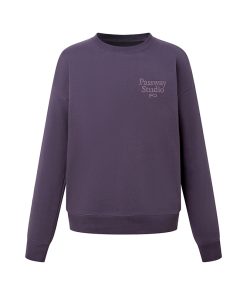 Embroidered Logo Crewneck Sweatshirt for Couples - Casual High-End Sports Top for Spring & Autumn, Perfect for Y2K Style