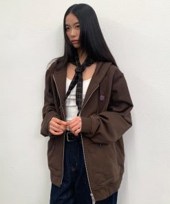 Embroidered Logo Double Zipper Men's Hoodie Sweatshirt - Stylish Urban Wear, Perfect for Streetwear and Casual Outfits