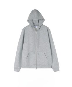 Embroidered Logo Double Zipper Men's Hoodie Sweatshirt - Stylish Urban Wear, Perfect for Streetwear and Casual Outfits