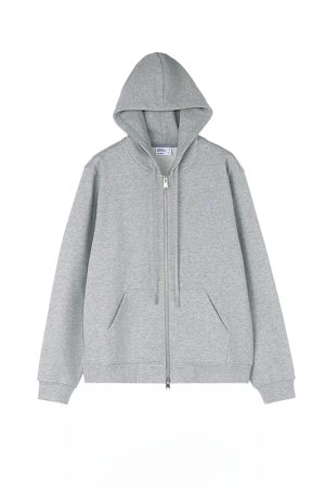 Embroidered Logo Double Zipper Men's Hoodie Sweatshirt - Stylish Urban Wear, Perfect for Streetwear and Casual Outfits