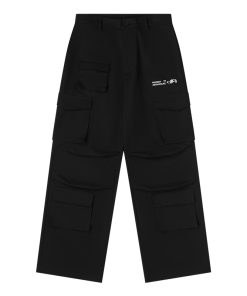 Embroidered Multi-Pocket Casual Work Pants - Clean Fit, Harsh and Cruel Style, Perfect for Everyday Wear and Y2K Fashion