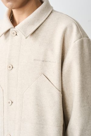 Embroidered Multi-Pocket Woolen Workwear Shirt Jacket - Clean Fit, Casual Style, Perfect for Everyday Wear