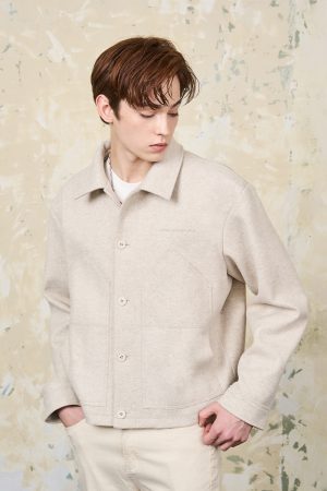 Embroidered Multi-Pocket Woolen Workwear Shirt Jacket - Clean Fit, Casual Style, Perfect for Everyday Wear