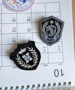 Embroidered Pudding Bear JK Uniform Brooch - British College Style Versatile Fashion Badge Suit Pin Accessory