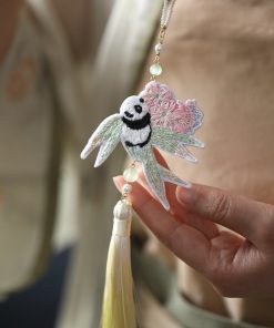 Embroidered Tassel Pendants for Hanfu, Ancient Style Qipao Collar Clips, Cute National Style Accessories for Daily Wear