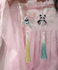 Embroidered Tassel Pendants for Hanfu, Ancient Style Qipao Collar Clips, Cute National Style Accessories for Daily Wear