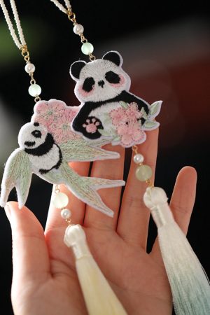 Embroidered Tassel Pendants for Hanfu, Ancient Style Qipao Collar Clips, Cute National Style Accessories for Daily Wear
