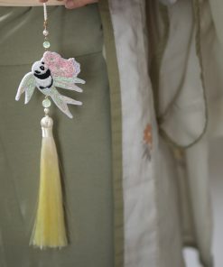 Embroidered Tassel Pendants for Hanfu, Ancient Style Qipao Collar Clips, Cute National Style Accessories for Daily Wear