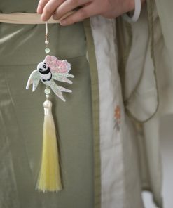 Embroidered Tassel Pendants for Hanfu, Ancient Style Qipao Collar Clips, Cute National Style Accessories for Daily Wear