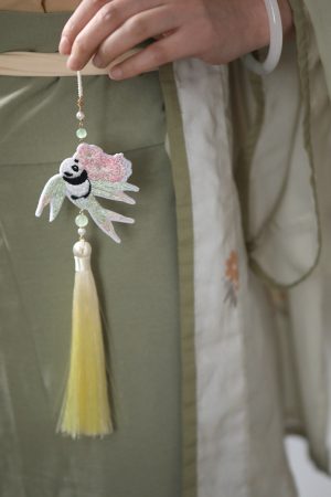 Embroidered Tassel Pendants for Hanfu, Ancient Style Qipao Collar Clips, Cute National Style Accessories for Daily Wear