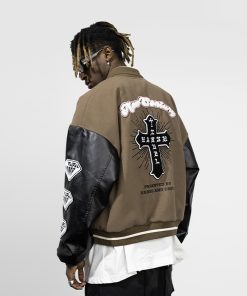 Embroidered Vintage Baseball Jacket - Trendy Loose Coat with American Style, Perfect for Casual Wear