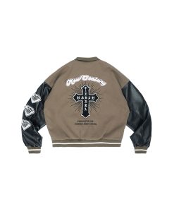 Embroidered Vintage Baseball Jacket - Trendy Loose Coat with American Style, Perfect for Casual Wear