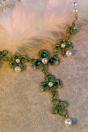 Emerald Tassel Necklace 2025 - Elegant Clavicle Chain for Women, High-End Fashion Accessory for Dresses and Special Occasions