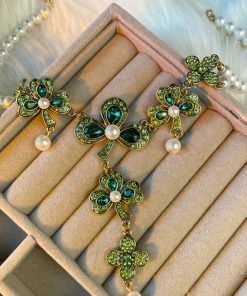 Emerald Tassel Necklace 2025 - Elegant Clavicle Chain for Women, High-End Fashion Accessory for Dresses and Special Occasions