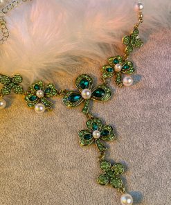 Emerald Tassel Necklace 2025 - Elegant Clavicle Chain for Women, High-End Fashion Accessory for Dresses and Special Occasions