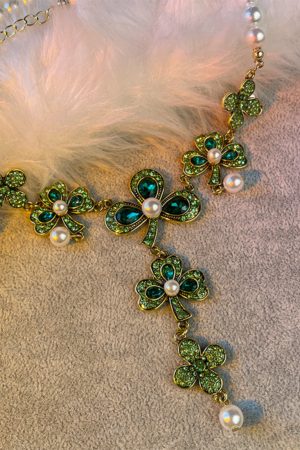 Emerald Tassel Necklace 2025 - Elegant Clavicle Chain for Women, High-End Fashion Accessory for Dresses and Special Occasions