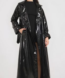 Emo Style Ideas, Girl Aesthetic Outfits - Black Trench Coat