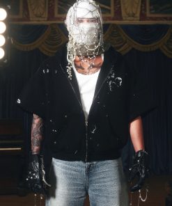 Endless Skull Ink Splash 3D Printed Short Sleeve Boxing Jacket Zipper Hoodie for Y2K and Streetwear Style