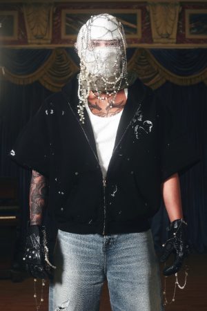 Endless Skull Ink Splash 3D Printed Short Sleeve Boxing Jacket Zipper Hoodie for Y2K and Streetwear Style