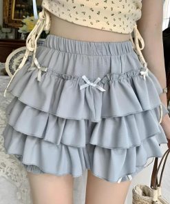 Estilo Vintage Aesthetic, Hoodie Cute Outfit - Kawaii Top & Ruffled Mini Skirt Two Piece Set