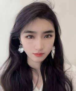 Ethnic Shell Round Fan-Shaped Earrings with Blue Zircon - Stylish Vacation Ear Accessories for Travel