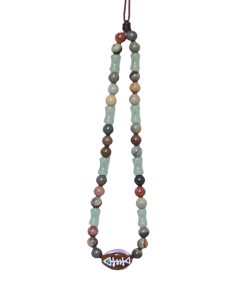 Ethnic Style Glass Totem Fish Dongling Jade Bamboo Ocean Stone Retro Wrist Strap Anti-Lost Mobile Phone Chain for Men and Women