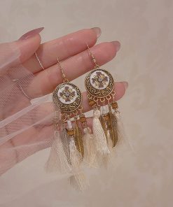 Ethnic Style Retro Tassel Long Earrings for Women - Bohemian Hook Earrings Perfect for Travel and Everyday Wear