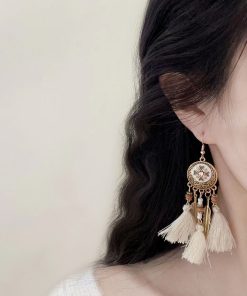 Ethnic Style Retro Tassel Long Earrings for Women - Bohemian Hook Earrings Perfect for Travel and Everyday Wear
