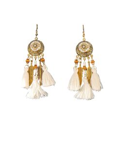 Ethnic Style Retro Tassel Long Earrings for Women - Bohemian Hook Earrings Perfect for Travel and Everyday Wear