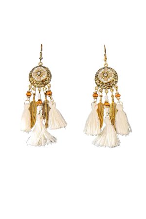Ethnic Style Retro Tassel Long Earrings for Women - Bohemian Hook Earrings Perfect for Travel and Everyday Wear